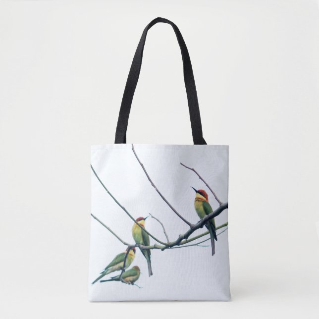 Exotic Indian kerala Bee-Eater Birds on Branch Tote Bag (Front)