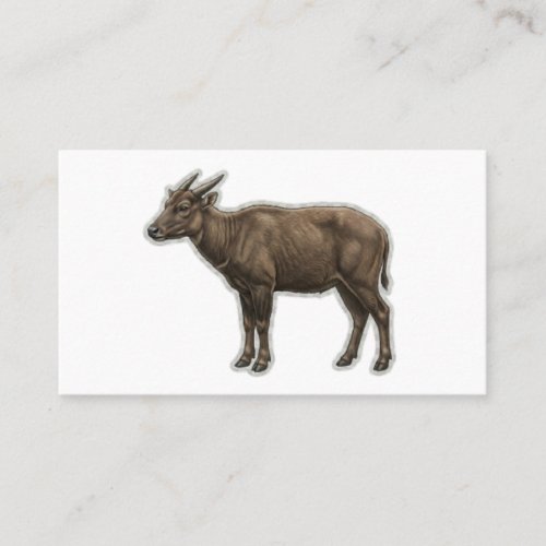 Exotic Indonesian Dwarf Buffalo Sticker Business Card