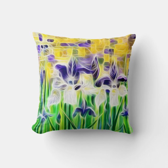 Exotic Iris’s of Summer  Throw Pillow (Front)