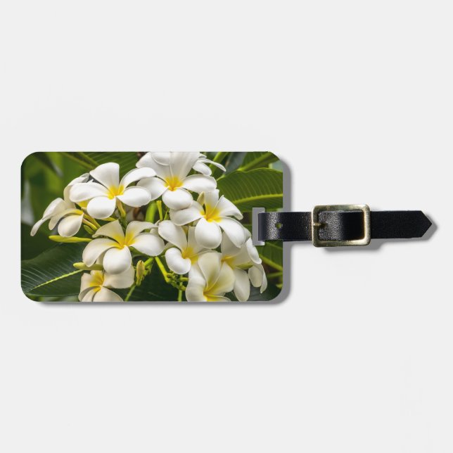 Exotic Island Plumeria Luggage Tag (Front Horizontal)