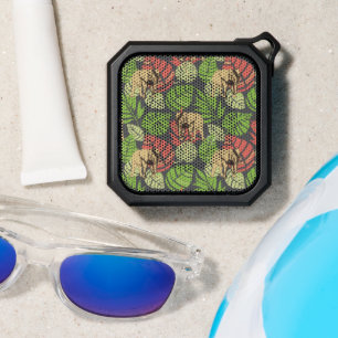 Exotic Jungle Leaves And Elephants Bluetooth Speaker