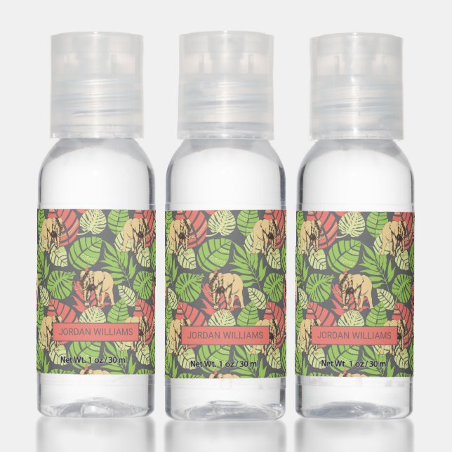Exotic Jungle Leaves And Elephants Hand Sanitizer (Set)