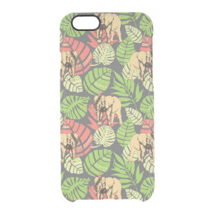 Exotic Jungle Leaves And Elephants Clear iPhone 6/6S Case