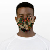 Exotic Jungle Palm Leaves Animal Print Cheetah Adult Cloth Face Mask (Worn)