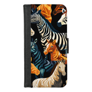 Exotic Jungle Safari Zebra Pattern iPhone 8/7 Wallet Case
