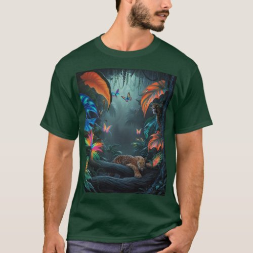 Exotic Jungle Scene T_shirt