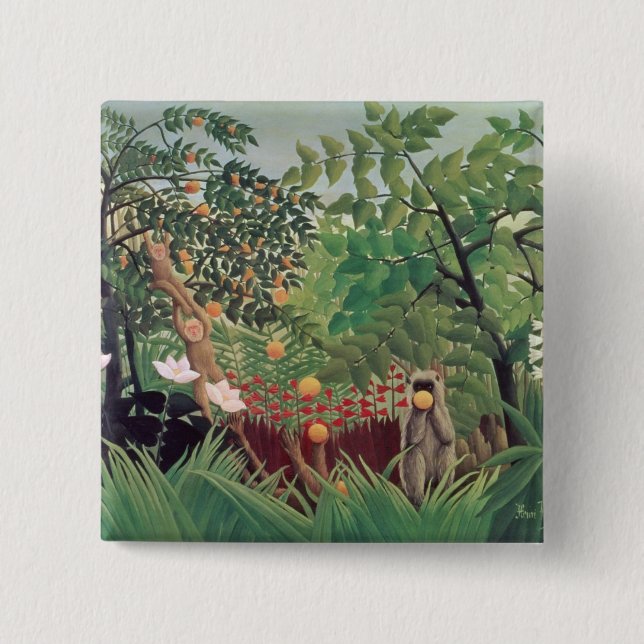 Exotic Landscape, 1910 Pinback Button (Front)