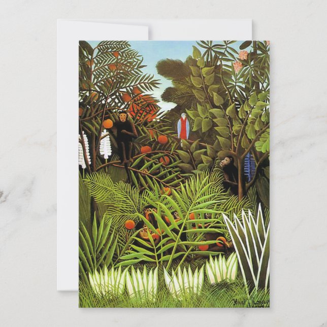 Exotic Landscape by Henri Rousseau Holiday Card (Front)