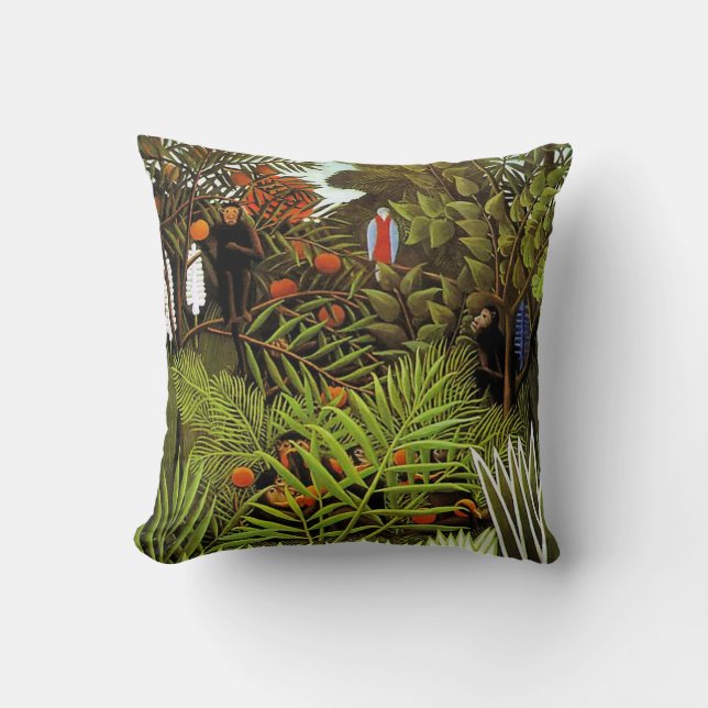 Exotic Landscape, painting by Henri Rousseau Throw Pillow (Front)