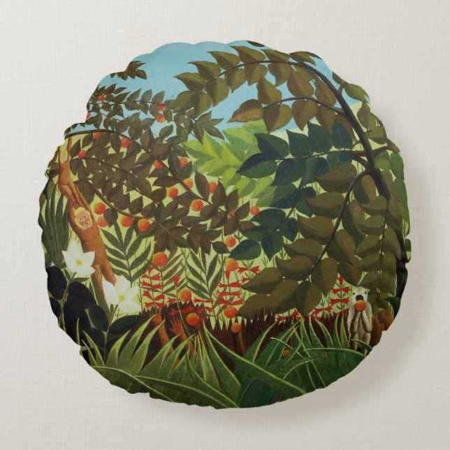 Exotic landscape round pillow (Front)