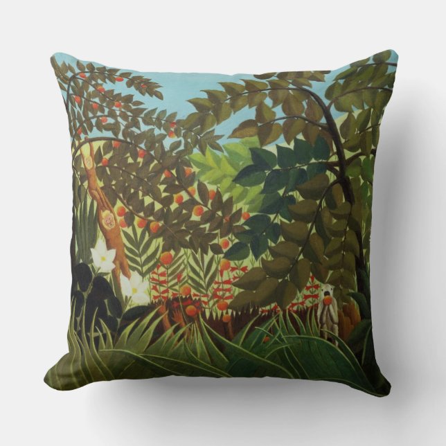 Exotic landscape throw pillow (Front)