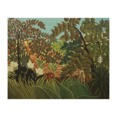 Exotic landscape wood wall art