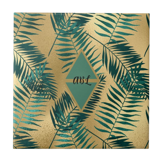 Exotic Leaves Ceramic Tile (Front)