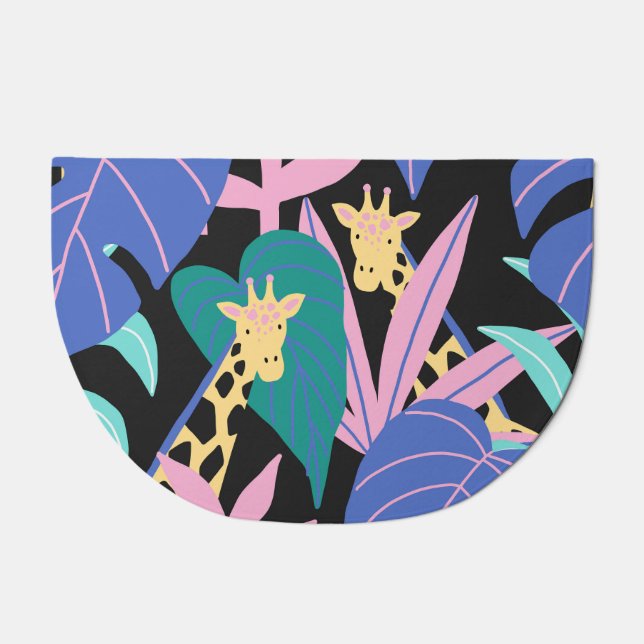 Exotic Leaves: Seamless Giraffe Pattern Doormat (Front)