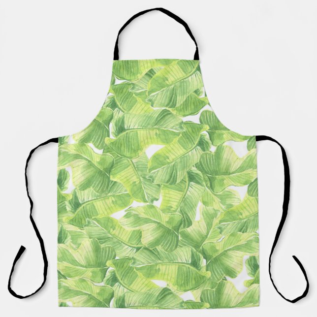 Exotic Leaves: Seamless Watercolor Apron (Front)