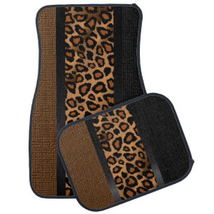 Exotic Leopard Animal Patterns Brown Car Floor Mat
