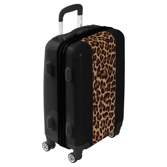 black leopard print luggage