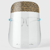 Exotic Leopard Print Custom Text Personalized Face Shield (Front)