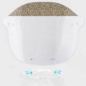 Exotic Leopard Print Custom Text Personalized Face Shield (Front w/Glasses)