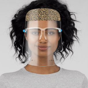 Exotic Leopard Print Custom Text Personalized Face Shield