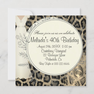 Exotic leopard print elegant birthday invitation