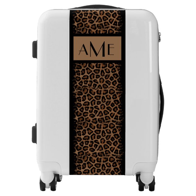 Exotic Leopard Print Monogrammed Luggage (Front)