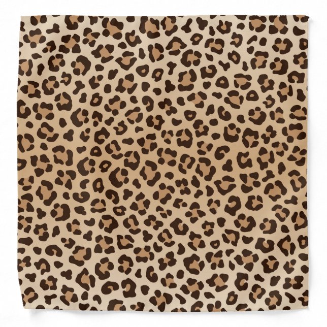 Exotic Leopard print pattern design Bandana (Front)