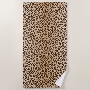 Exotic Leopard print pattern design Beach Towel