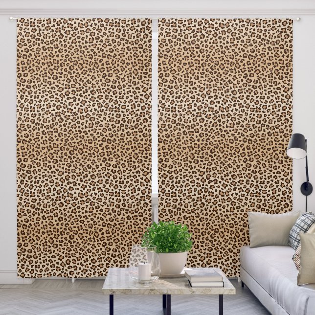 Exotic Leopard print pattern design Blackout Curtains (Living Room)