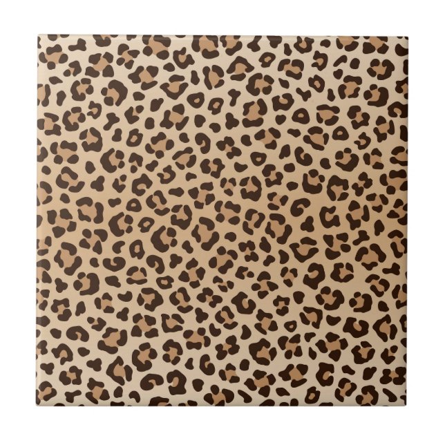 Exotic Leopard print pattern design Ceramic Tile (Front)