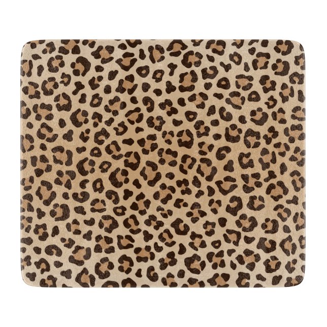 Exotic Leopard print pattern design Cutting Board (Front)
