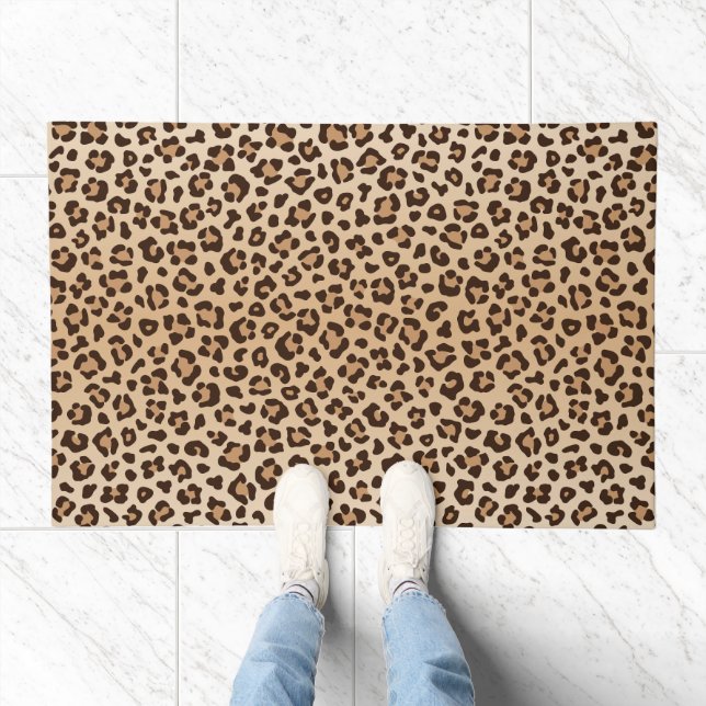 Exotic Leopard print pattern design Doormat (Indoor)