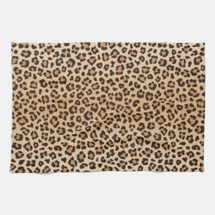 Exotic Leopard print pattern design Kitchen Towel