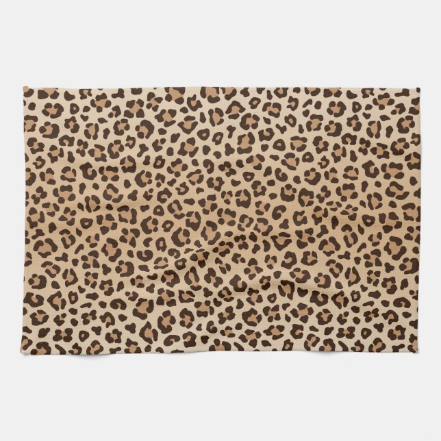 Exotic Leopard print pattern design Kitchen Towel (Horizontal)
