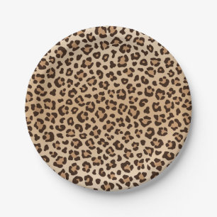Exotic Leopard print pattern design Paper Plates