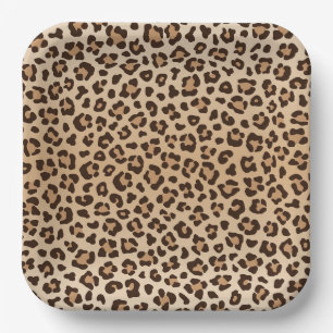 Exotic Leopard print pattern design Paper Plates