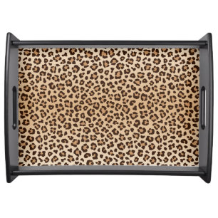 Exotic Leopard print pattern design Serving Tray