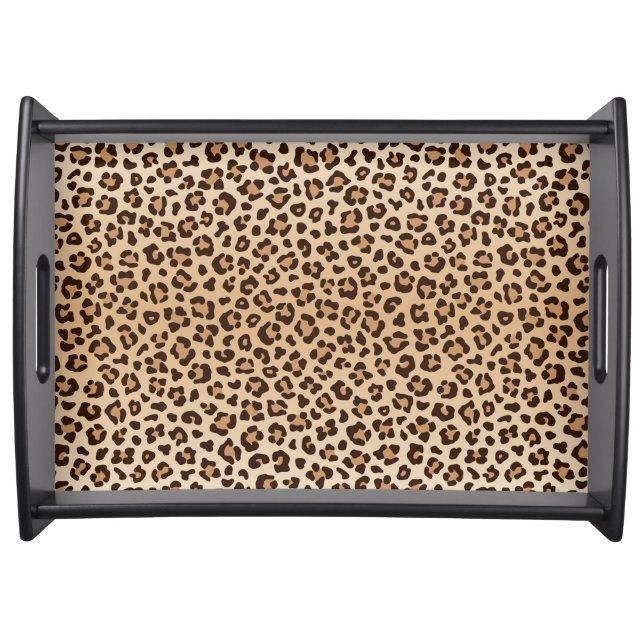 Exotic Leopard print pattern design Serving Tray (Front)