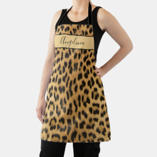 Exotic Leopard Print Pattern Personalized Apron