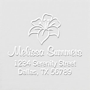 Exotic Lily Flower Address Embosser