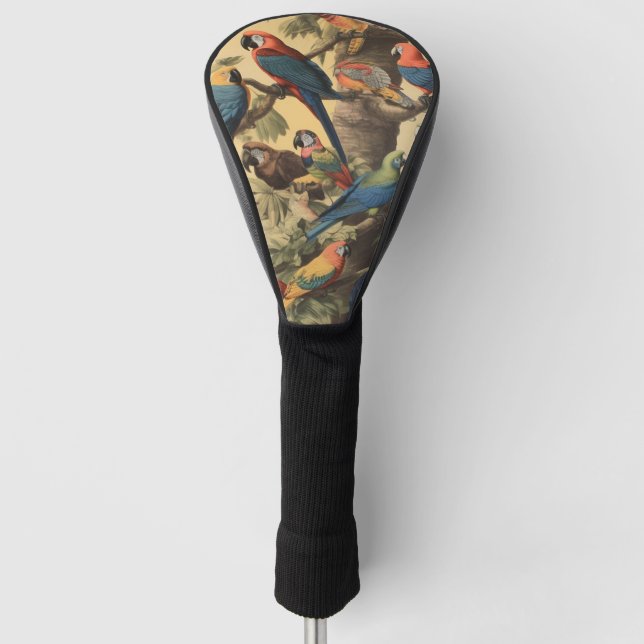 Exotic Macaw Flora Luxe Golf Club Head Cover (Front)