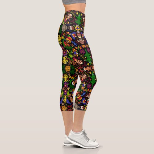 Exotic magic and charming Colombia pattern design Capri Leggings