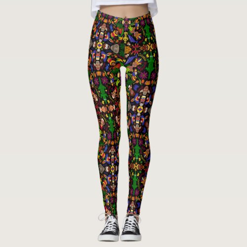 Exotic magic and charming Colombia pattern design Leggings