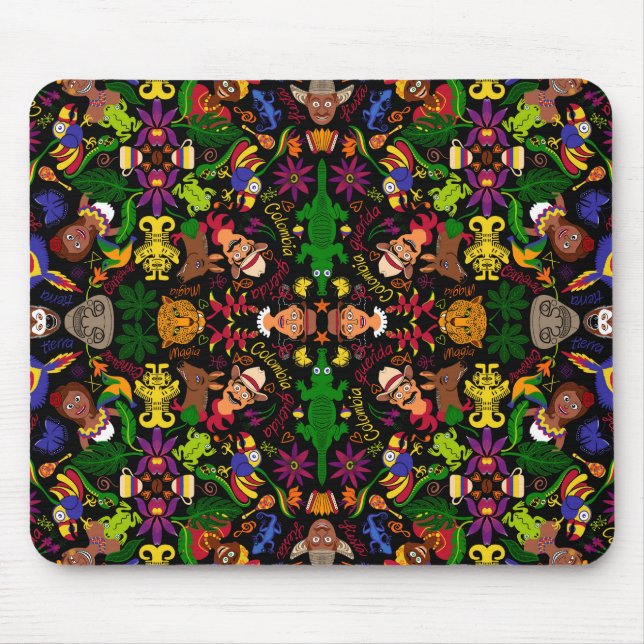 Exotic, magic and charming Colombia pattern design Mouse Pad (Front)
