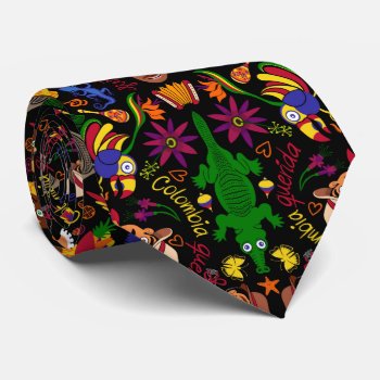 Exotic  Magic And Charming Colombia Pattern Design Neck Tie by ZoocoDrawingLounge at Zazzle