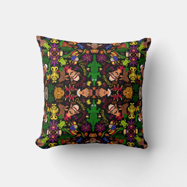 Exotic, magic and charming Colombia pattern design Throw Pillow (Front)