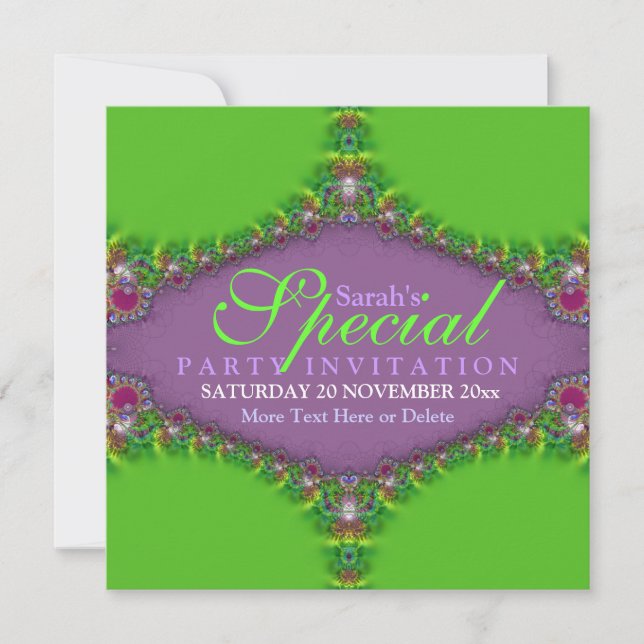 Exotic Magic Genie Fractal Art Invitation (Front)