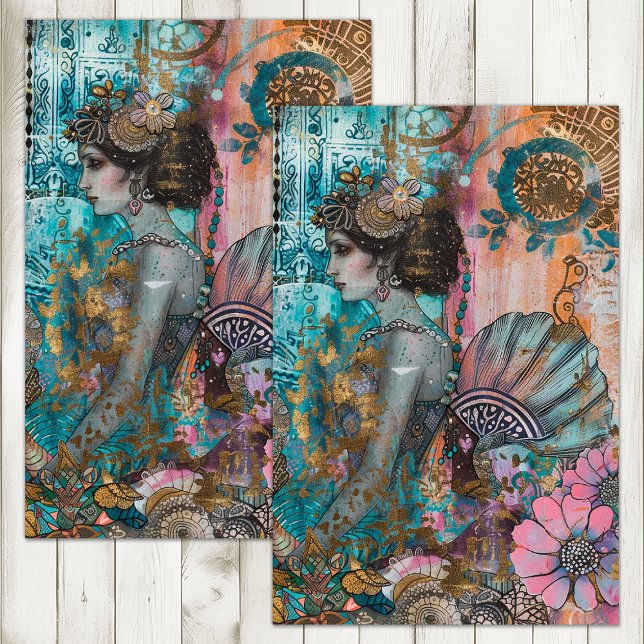 EXOTIC MERMAID DECOUPAGE TISSUE PAPER (EXOTIC MERMAID DECOUPAGE TISSUE PAPER)