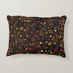 Exotic Midnight Floral Garden Accent Pillow