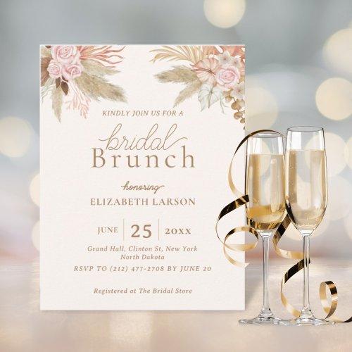 Exotic Modern Boho Tropical Bridal Brunch Invitation